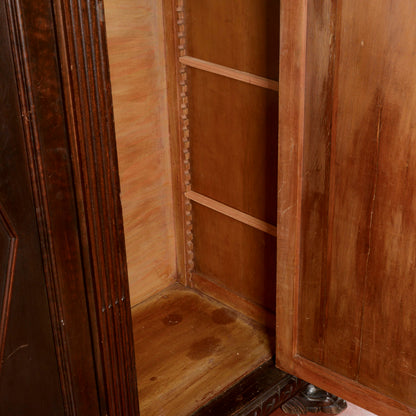 Credenza libreria tre ante epoca primo 900 decori a rombi stile neorinascimentale