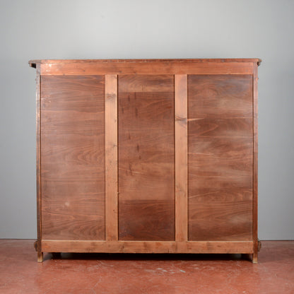 Credenza libreria tre ante epoca primo 900 decori a rombi stile neorinascimentale