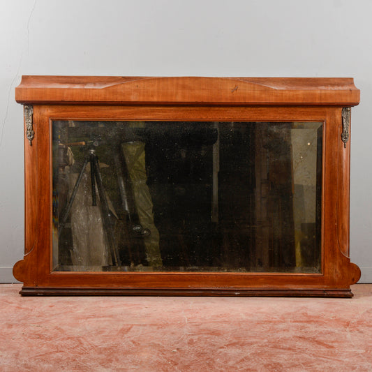 Specchio Specchiera Stile Biedermeier Con Inserti In Metallo Tardo XIX