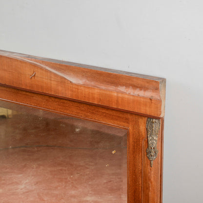 Specchio Specchiera Stile Biedermeier Con Inserti In Metallo Tardo XIX