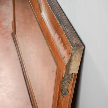 Specchio Specchiera Stile Biedermeier Con Inserti In Metallo Tardo XIX