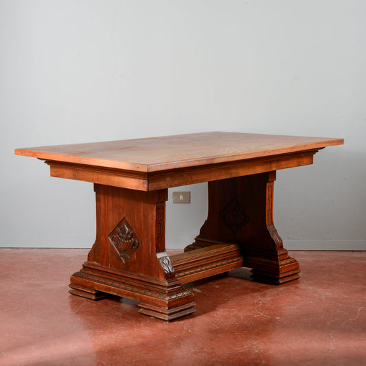 Tavolo con allunghi legno massello stile art deco