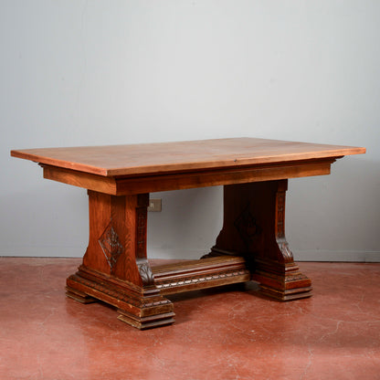 Tavolo con allunghi legno massello stile art deco