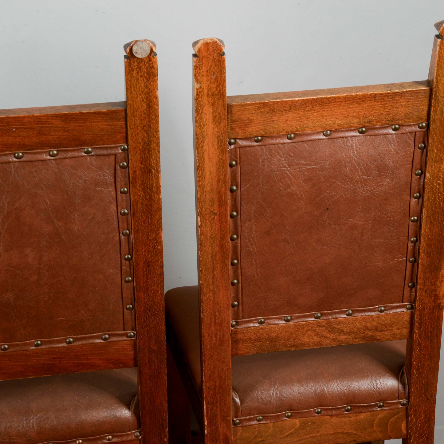 Set 6 sedie in legno e similpelle a cartella