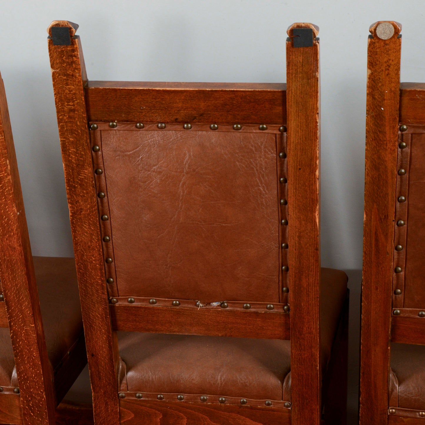 Set 6 sedie in legno e similpelle a cartella