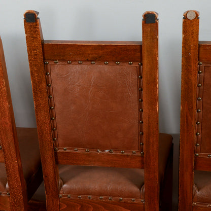 Set 6 sedie in legno e similpelle a cartella