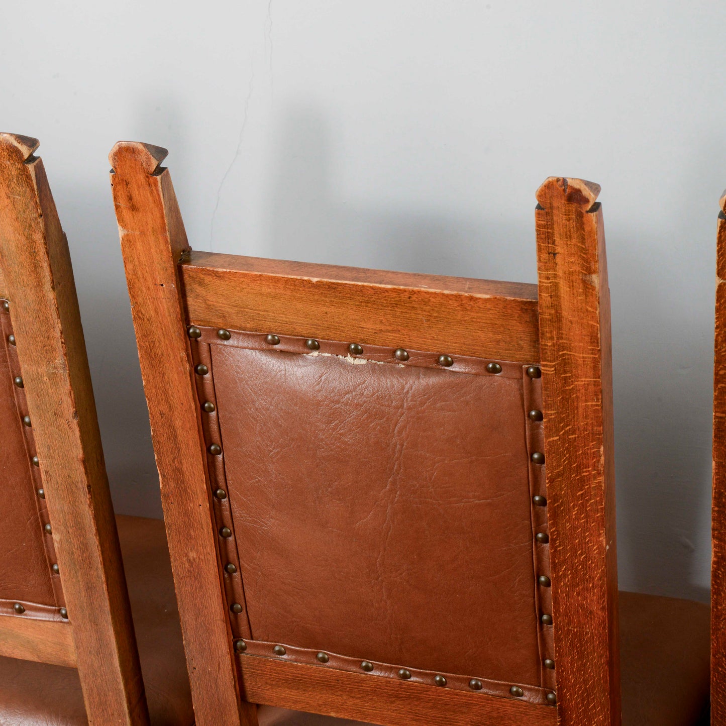 Set 6 sedie in legno e similpelle a cartella