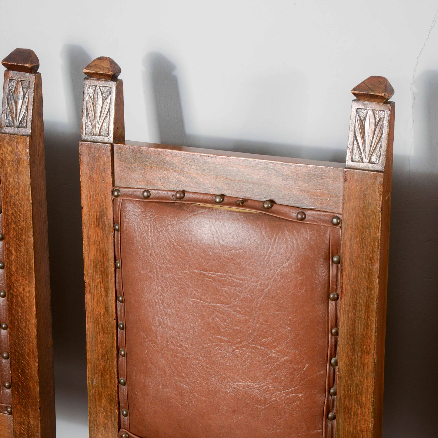 Set 6 sedie in legno e similpelle a cartella