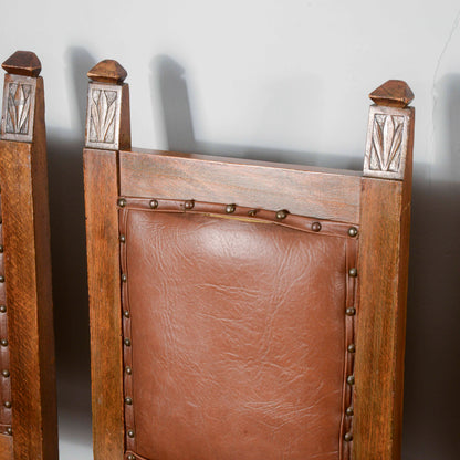 Set 6 sedie in legno e similpelle a cartella