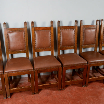 Set 6 sedie in legno e similpelle a cartella