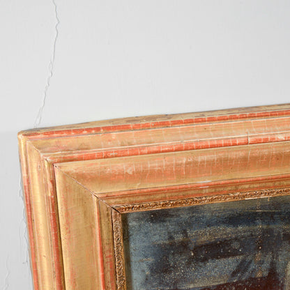 Antica specchiera con cornice dorata caminiera secolo XIX  secolo