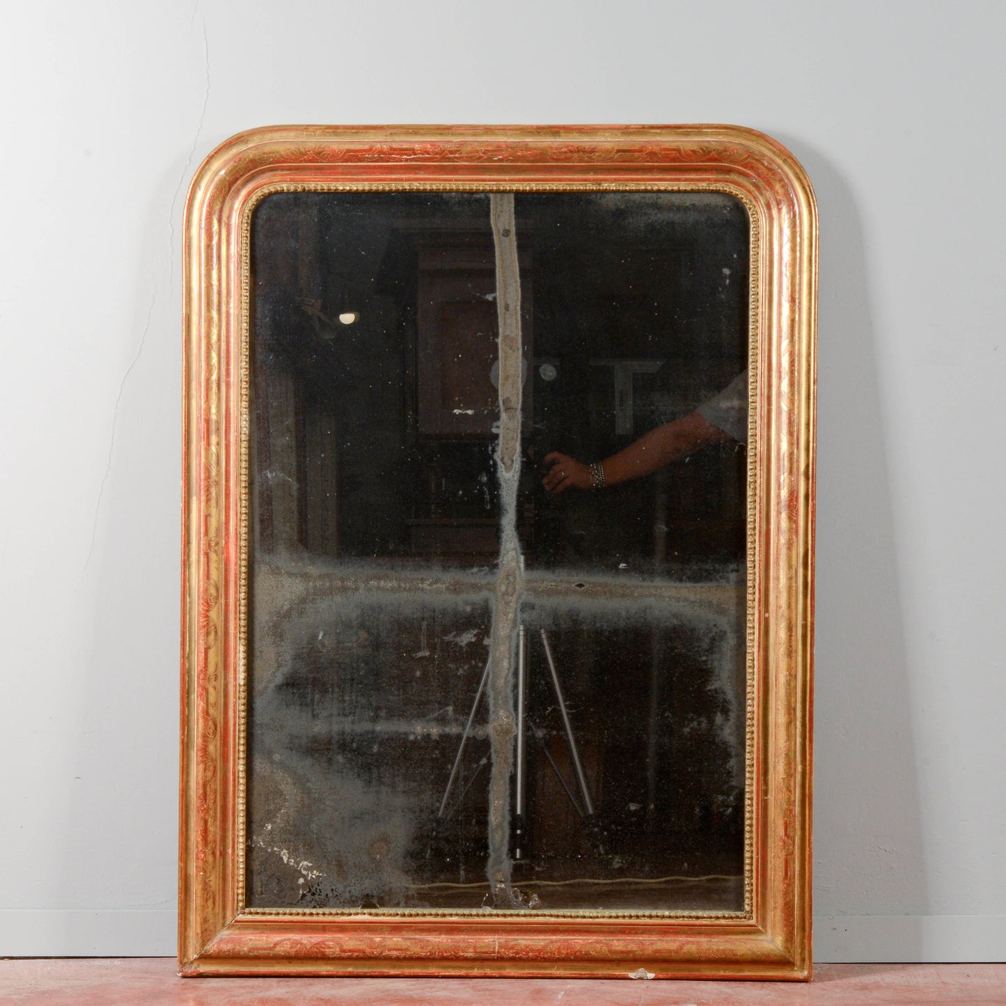 Specchiera caminiera foglia oro Francia epoca Luigi Filippo secolo XIX