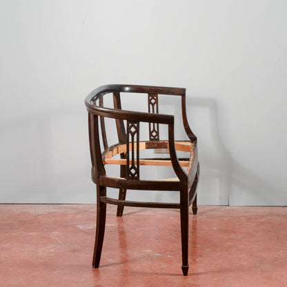 Divanetto liberty legno ebanizzato secolo 1920