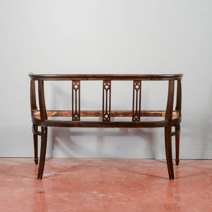 Divanetto liberty legno ebanizzato secolo 1920