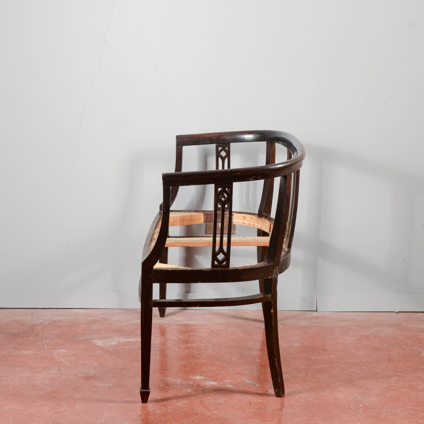 Divanetto liberty legno ebanizzato secolo 1920
