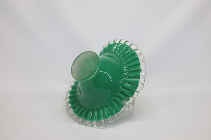 Cestino in vetro di Murano verde 1980