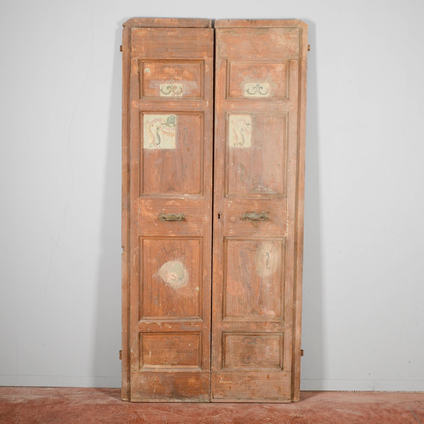 Porta Laccata Con Prove Pulite Dei Decori Epoca 700