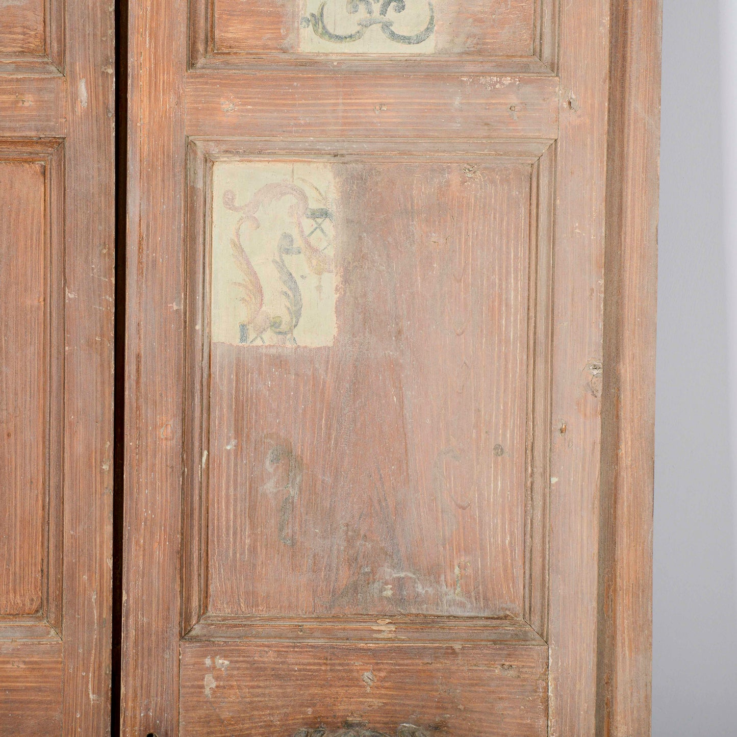 Porta Laccata Con Prove Pulite Dei Decori Epoca 700