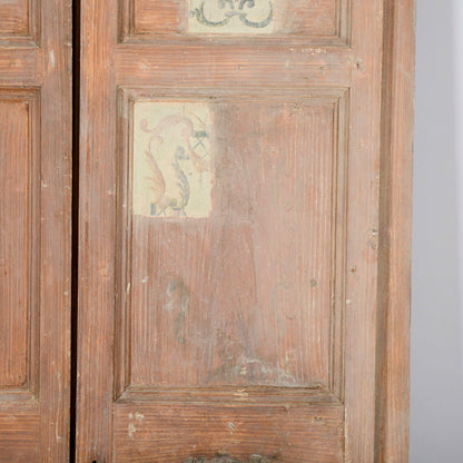 Porta Laccata Con Prove Pulite Dei Decori Epoca 700