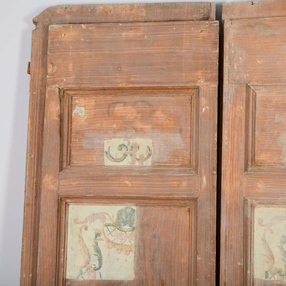 Porta Laccata Con Prove Pulite Dei Decori Epoca 700