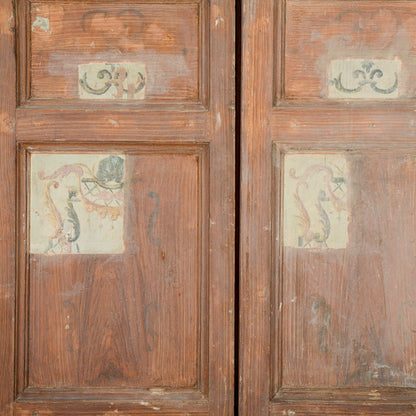 Porta Laccata Con Prove Pulite Dei Decori Epoca 700