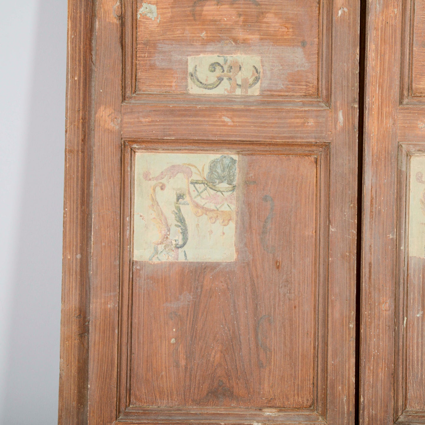 Porta Laccata Con Prove Pulite Dei Decori Epoca 700