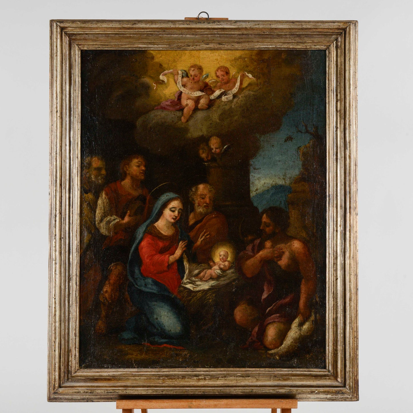 dipinto quadro natività epoca 500 olio su tela