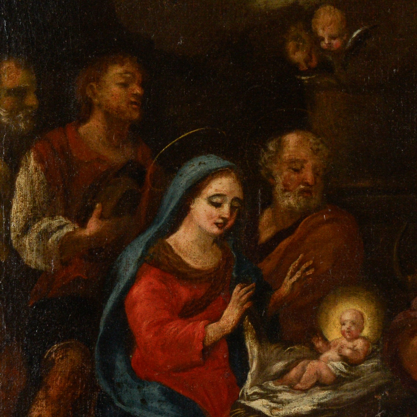 dipinto quadro natività epoca 500 olio su tela