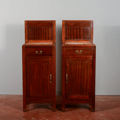 Coppia comodini in mogano con piano  epoca Liberty