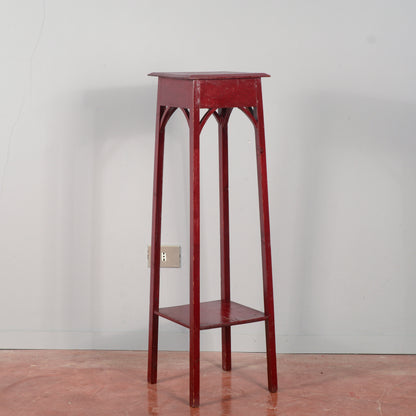 Trespolo liberty in legno verniciato rosso pompeiano