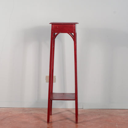 Trespolo liberty in legno verniciato rosso pompeiano