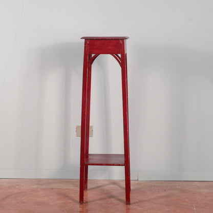 Trespolo liberty in legno verniciato rosso pompeiano