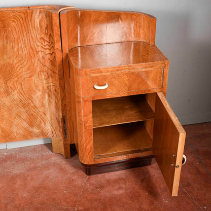 Letto testata e comodini art deco originali