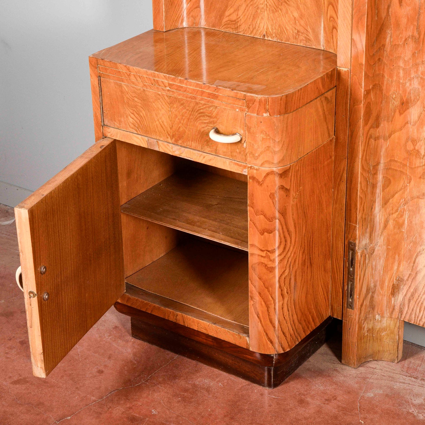 Letto testata e comodini art deco originali