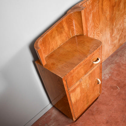 Letto testata e comodini art deco originali