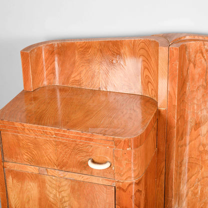 Letto testata e comodini art deco originali