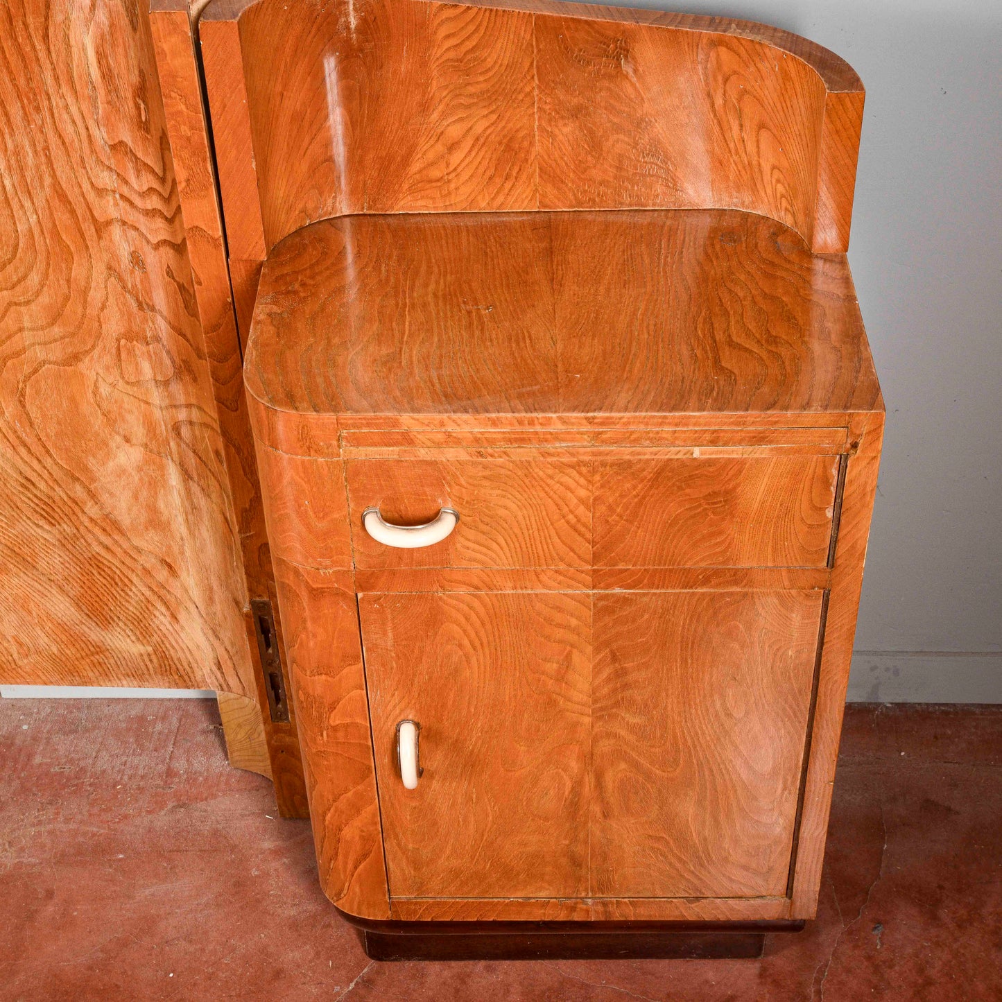Letto testata e comodini art deco originali