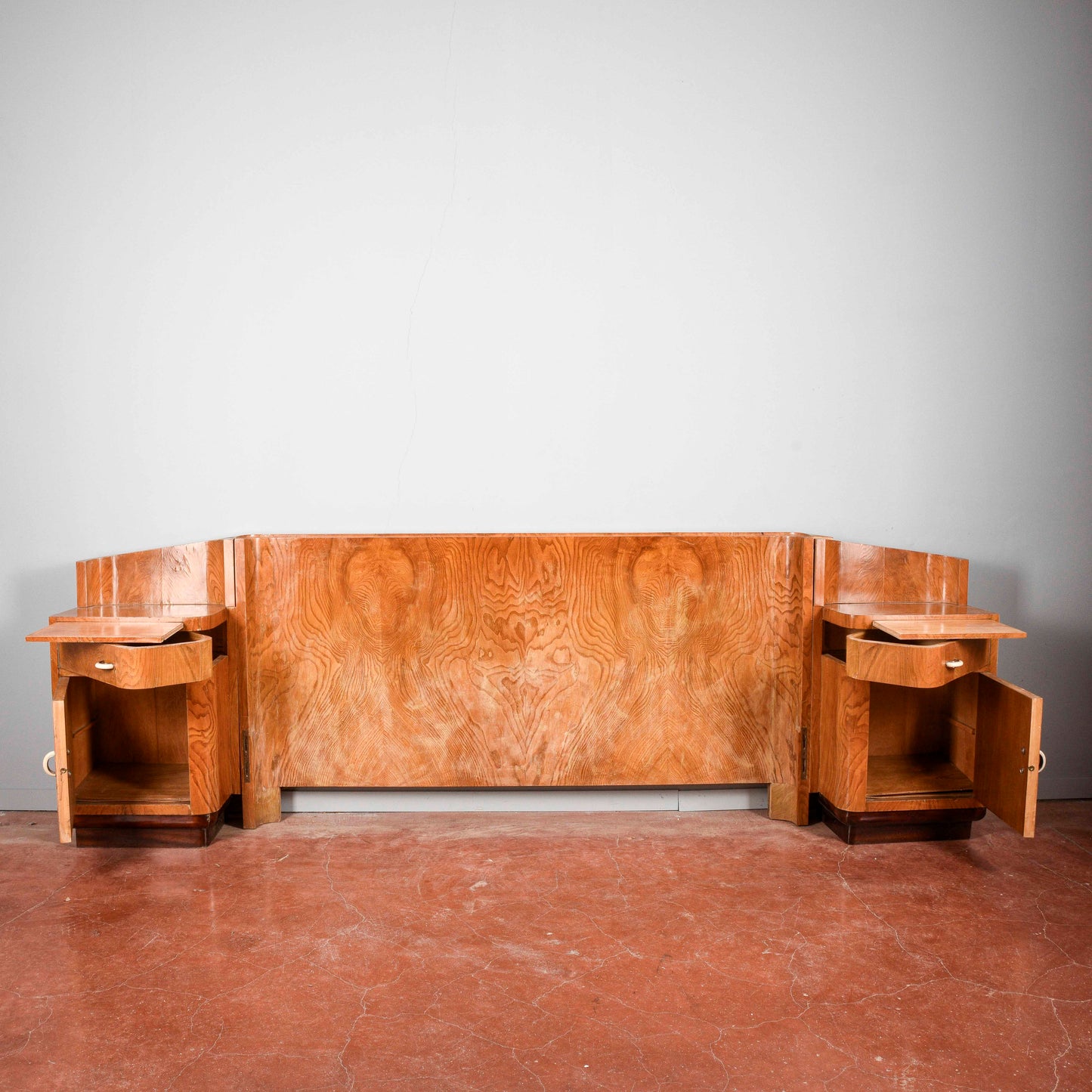 Letto testata e comodini art deco originali