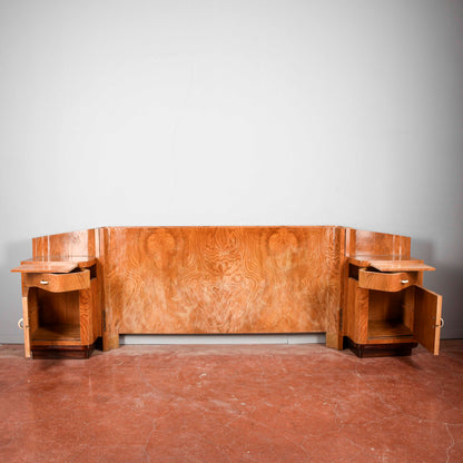 Letto testata e comodini art deco originali