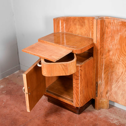 Letto testata e comodini art deco originali