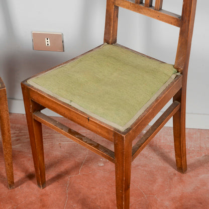 Coppia sedie liberty con placca in metallo