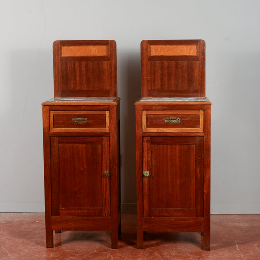 coppia comodini con piano in marmo grigio