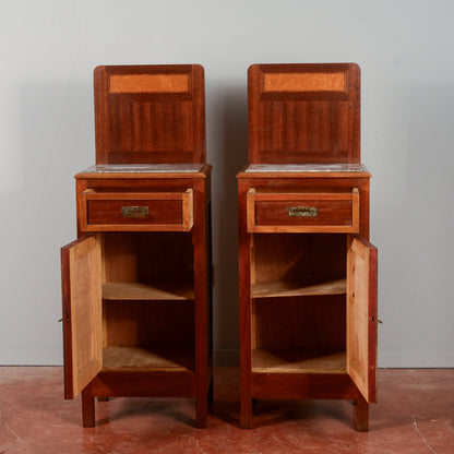 coppia comodini con piano in marmo grigio