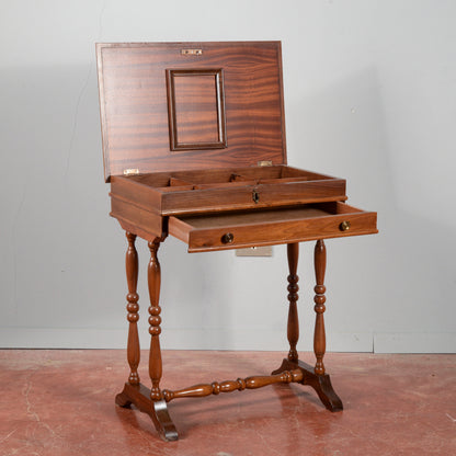 Tavolino da lavoro anni 70 con torniture e cassetto