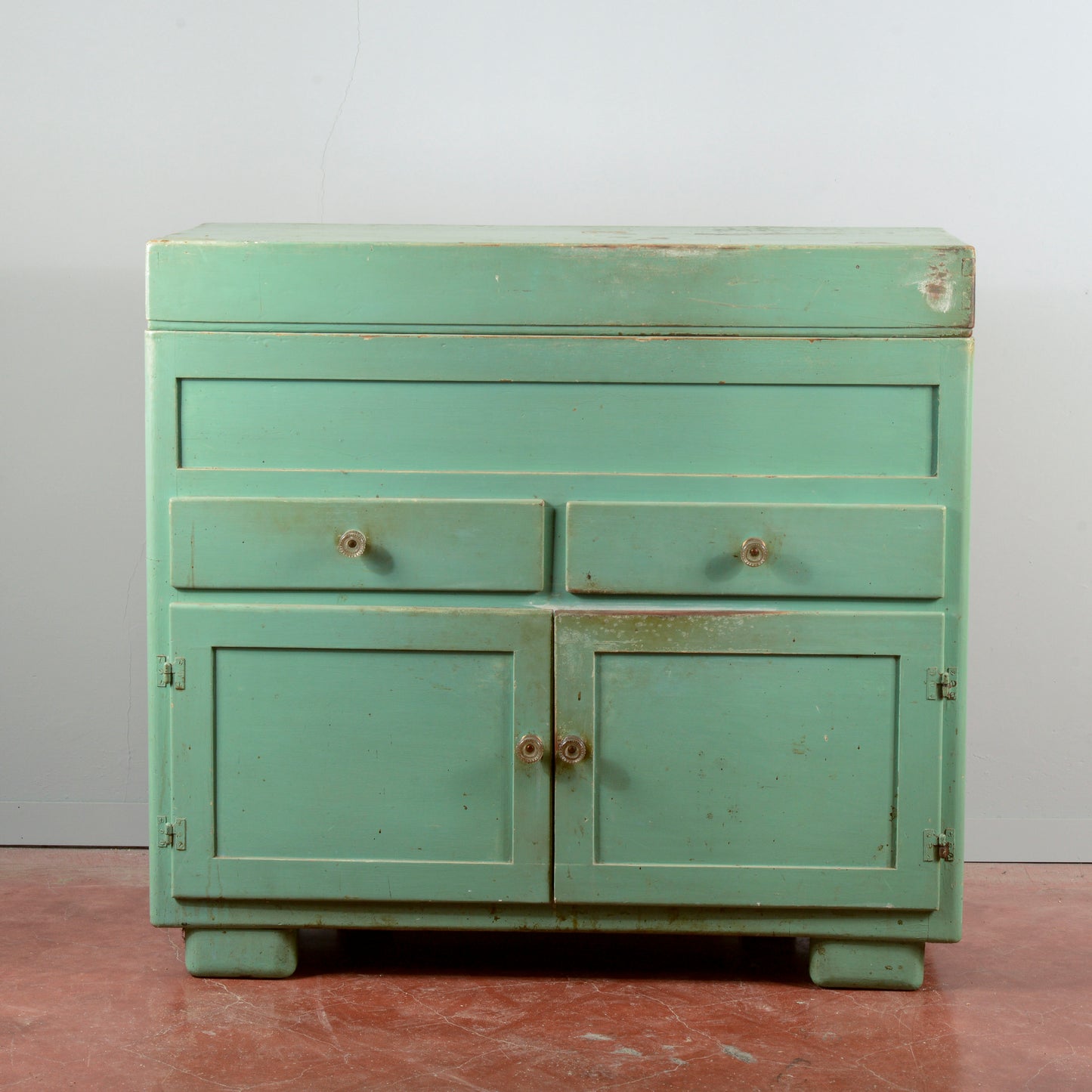 Madia restaurata originale Italia 1940 verniciata verde
