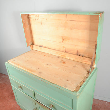 Madia restaurata originale Italia 1940 verniciata verde
