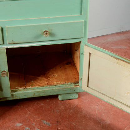 Madia restaurata originale Italia 1940 verniciata verde