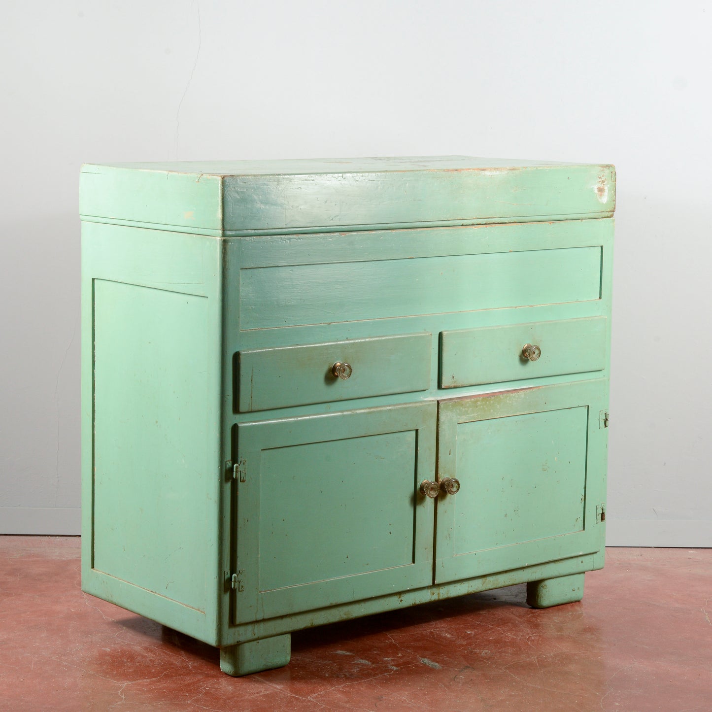 Madia restaurata originale Italia 1940 verniciata verde