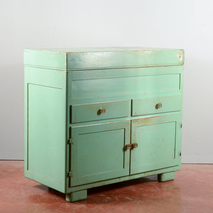 Madia restaurata originale Italia 1940 verniciata verde