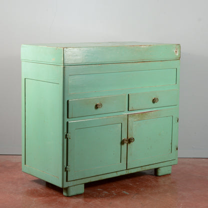 Madia restaurata originale Italia 1940 verniciata verde